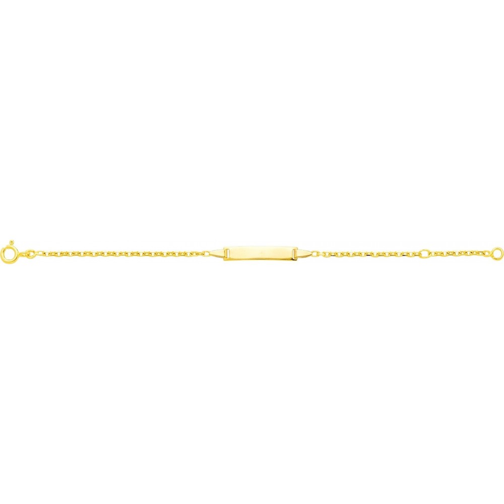 Bracelet identité bébé or jaune 750 /°° (18 carats) maille forçat