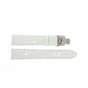 TISSOT, bracelet cuir blanc collection POWERMATIC 80 référence T610032787 largeur 19 mm