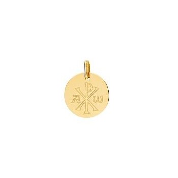 Médaille or jaune 750/°° Chrisme diamètre 15 mm