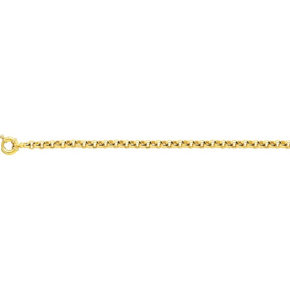 Bracelet or jaune 750 /°° mailles jaseron rond largeur 6 mm