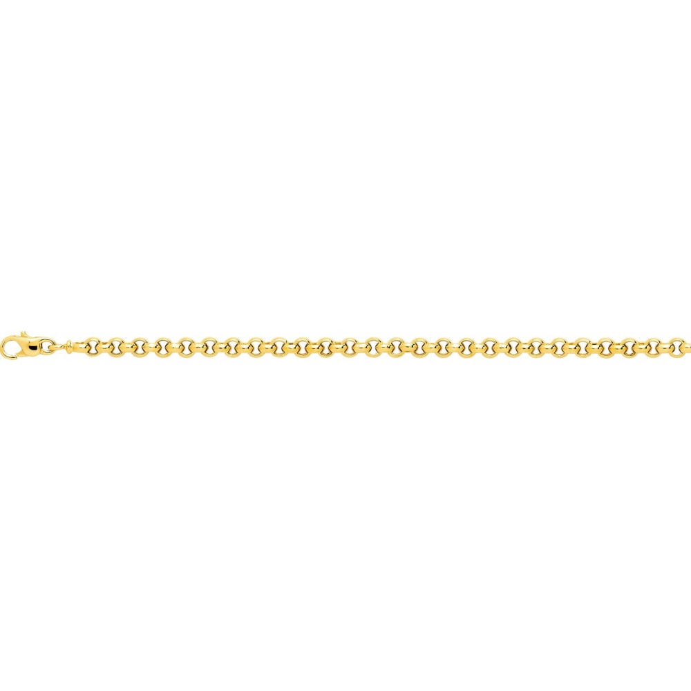 Bracelet or jaune 750 /°° mailles jaseron largeur 5 mm