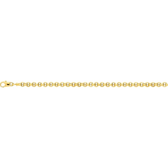 Bracelet or jaune 750 /°° mailles jaseron largeur 5 mm