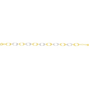 Bracelet or jaune or blanc 750 /°° mailles ovales
