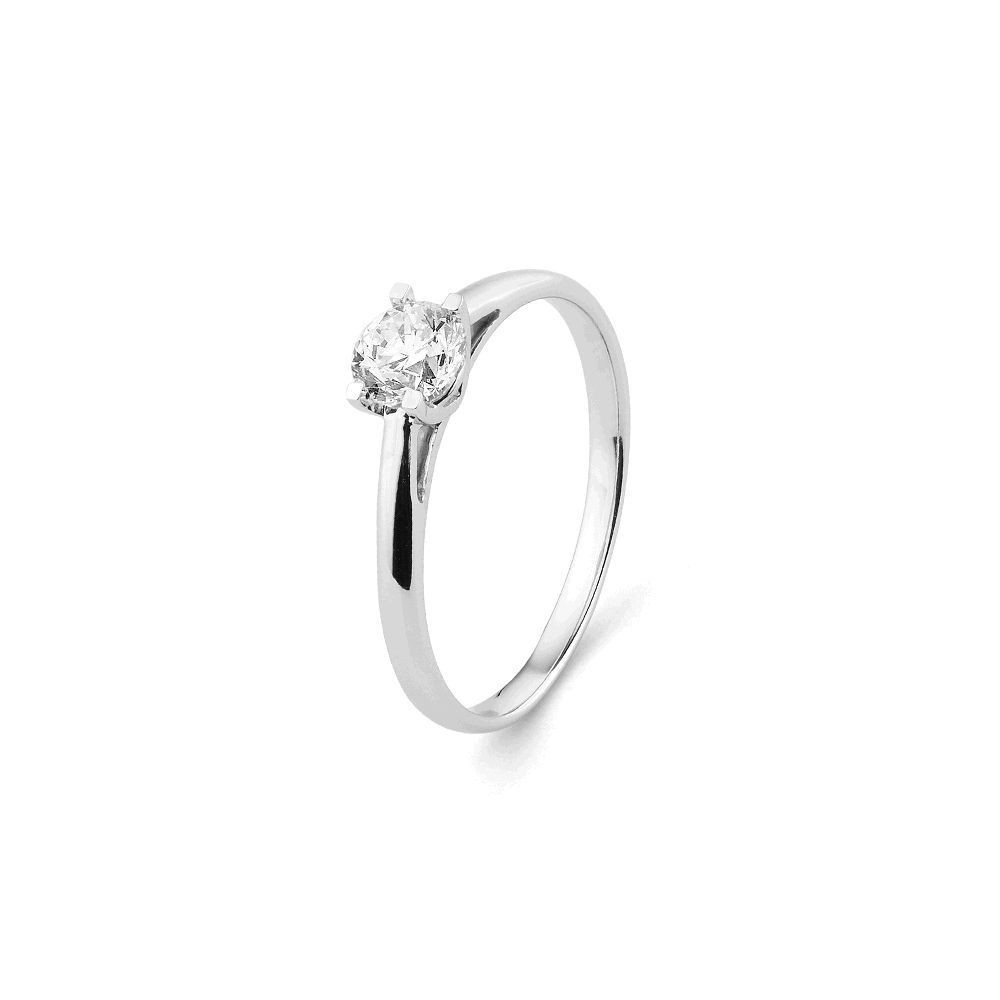 Bague de fiançailles IRIS or blanc 750 /°° diamant 0.20 carat