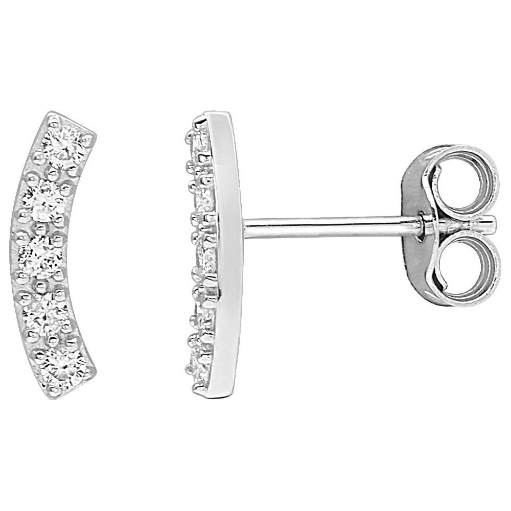 Boucles d'oreilles JUSY or blanc 750 /°° diamants 0,13 carat