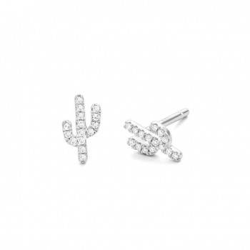 Boucles d'oreilles ALMA or blanc 750 /°° diamants 0,09 carat