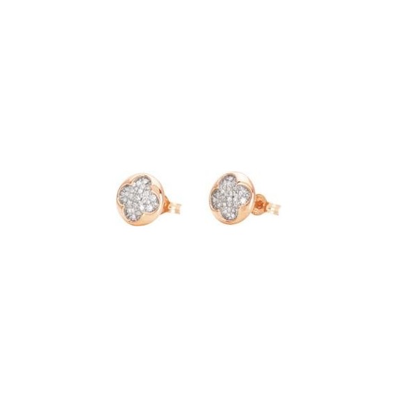 Boucles d'oreilles JANE or rose 750 /°° diamants 0,13 carat