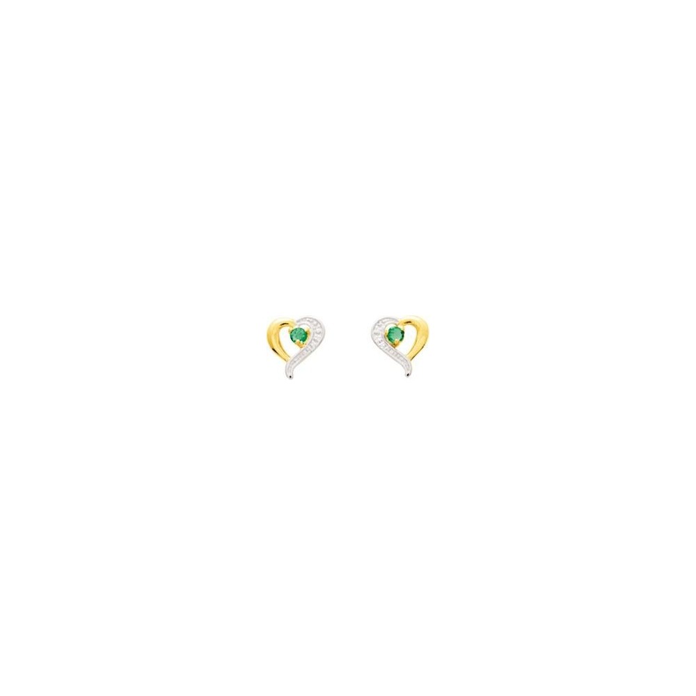Boucles d'oreilles SHANNON or jaune 750 /°° émeraudes