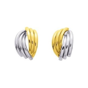 Boucles d'oreilles RUTH or jaune or blanc 750 /°°