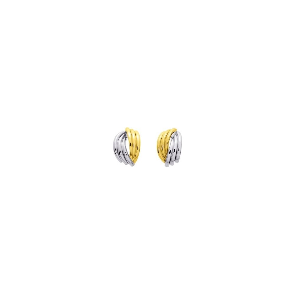 Boucles d'oreilles RUTH or jaune or blanc 750 /°°