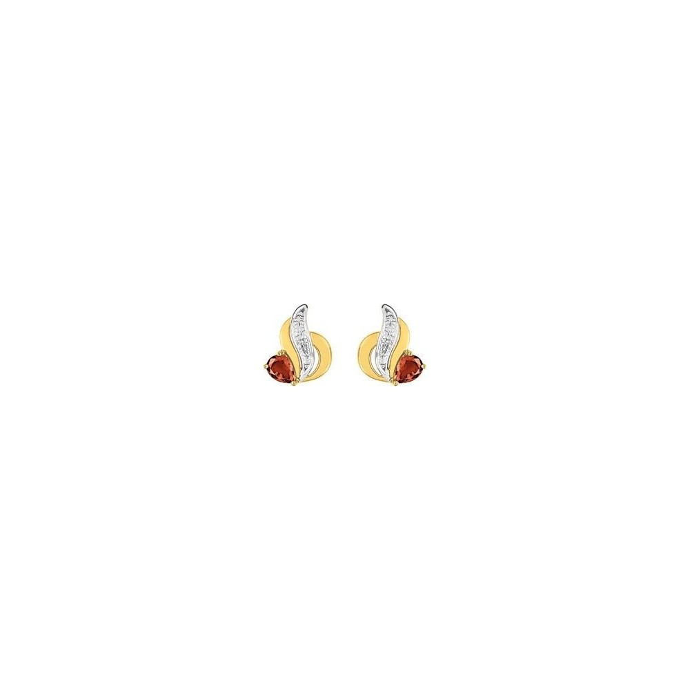 Boucles d'oreilles ADELLA or jaune 750 /°° rubis 0.28 carat