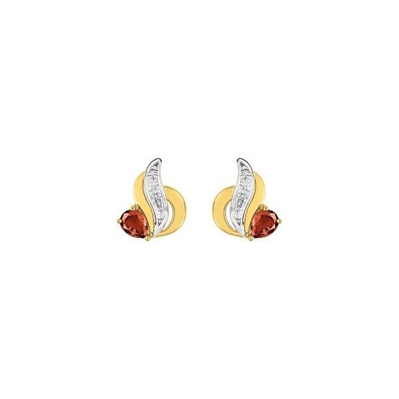 Boucles d'oreilles ADELLA or jaune 750 /°° rubis 0.28 carat