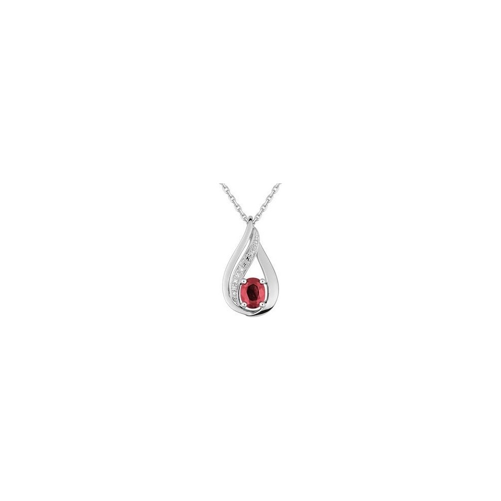 Collier ALYSSA or blanc 750 /°° diamants rubis