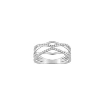 Bague FEELING or blanc 750 /°° diamants 0,20 carat