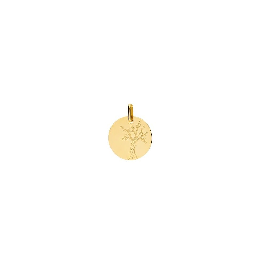 Médaille ARBRE DE VIE  or jaune 750 /°°  diamètre 16 mm