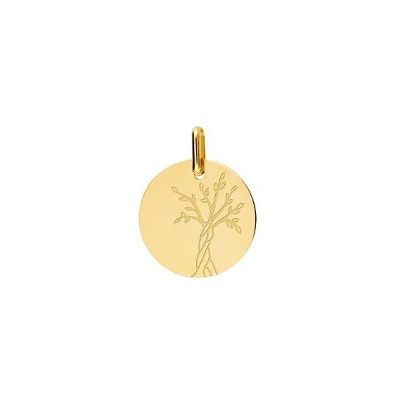 Médaille ARBRE DE VIE  or jaune 750 /°°  diamètre 16 mm