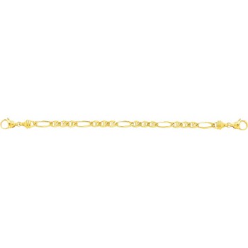 Bracelet PHIL  or jaune 750 /°° mailles alternées bâton largeur 6 mm