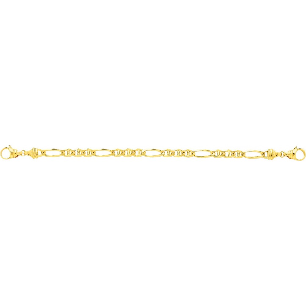 Bracelet PHIL  or jaune 750 /°° mailles alternées bâton largeur 6 mm