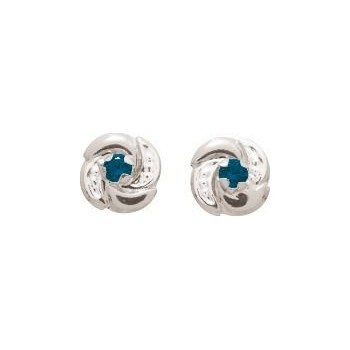 Boucles d'oreilles DEBBY or blanc 750 /°° saphirs bleus