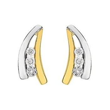 Boucles d'oreilles SAMUELA or jaune or blanc 750 /°° diamants 0,03 carat