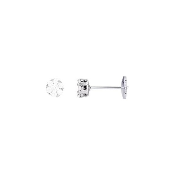 Boucles d'oreilles ROSABELLE 30G or blanc 750 /°° diamants 0,30 carat