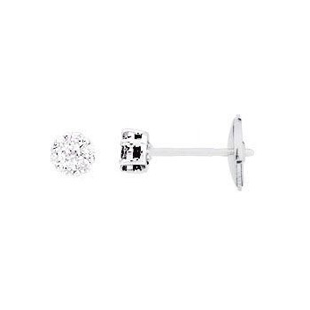 Boucles d'oreilles ROSABELLE 20G diamants 750 /°° or blanc 0,20 carat