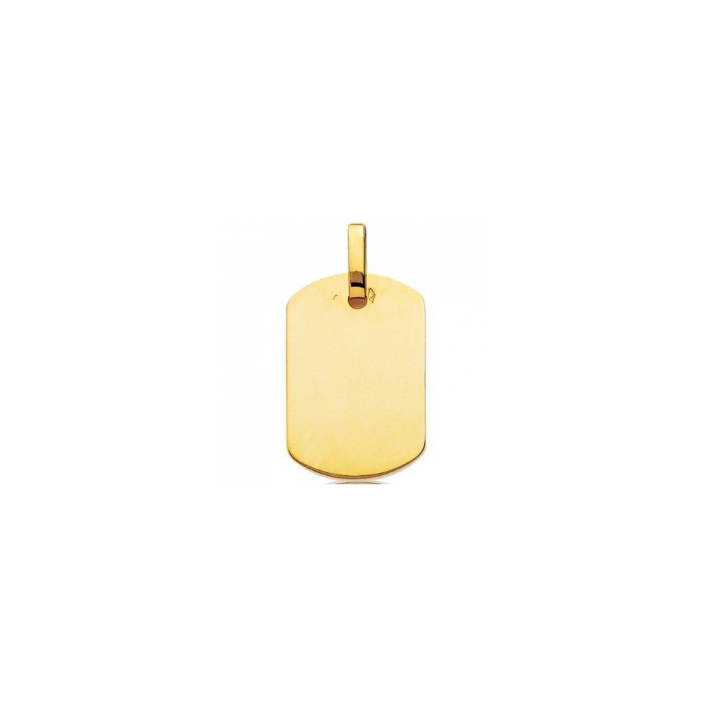Pendentif FRANCIS plaque tonneau or jaune 750 /°° dimensions 29 mm x 20 mm