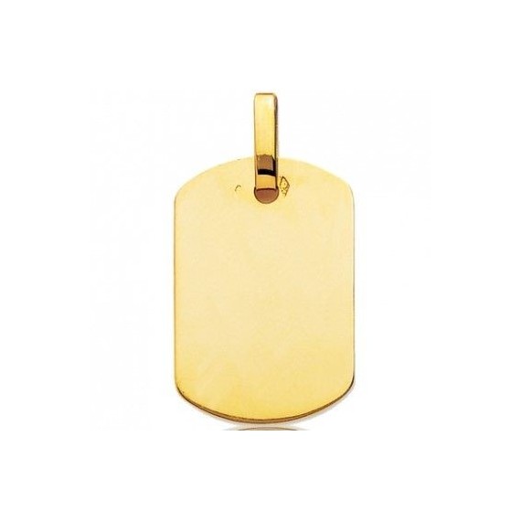 Pendentif FRANCIS plaque tonneau or jaune 750 /°° dimensions 29 mm x 20 mm