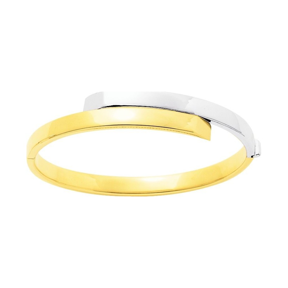 Bracelet BALLARO jonc or jaune or blanc  750/°° largeur 6 mm