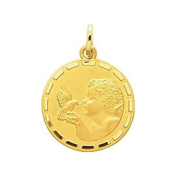 Médaille JOEL Ange or jaune 750 /°° diamètre 16 mm
