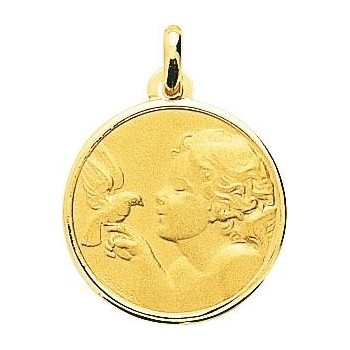 Médaille JEREMY Ange or jaune 750 /°° diamètre 19 mm