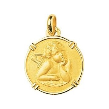 Médaille CELESTIN Ange or jaune 750 /°° diamètre 16 mm