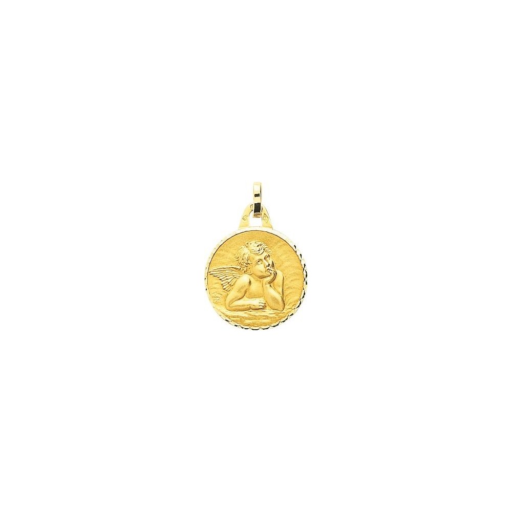 Médaille BERTRAND Ange or jaune 750/°° diamètre 17 mm