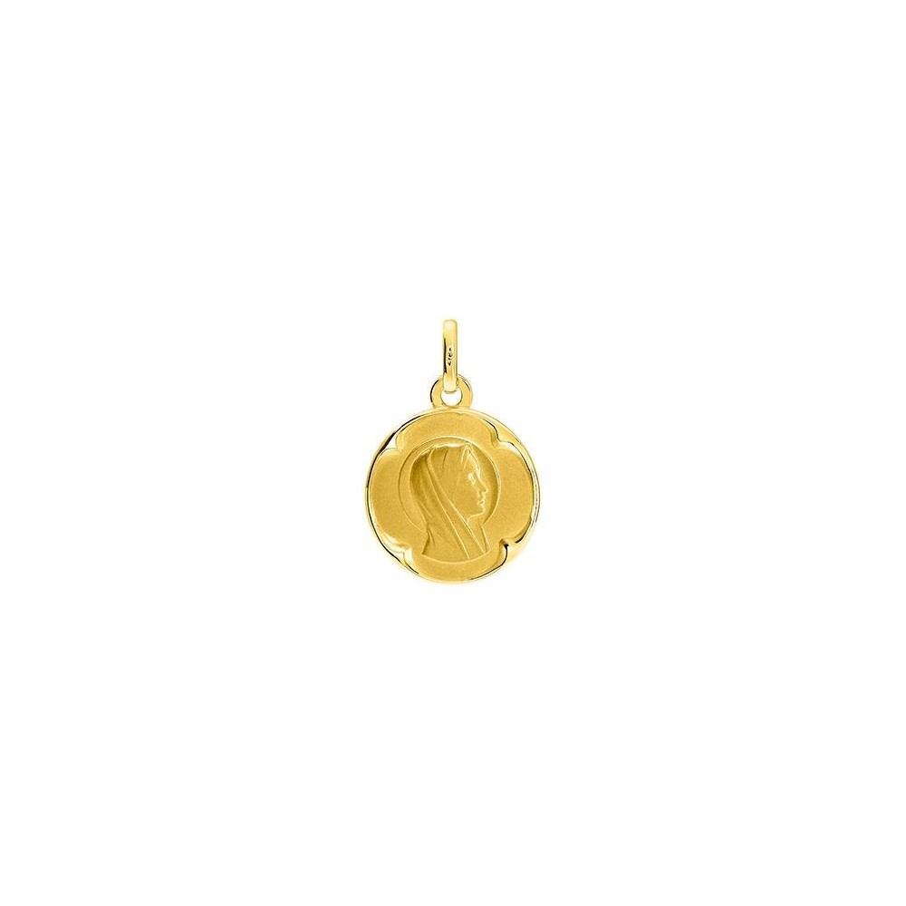 Médaille Vierge PRINCESSE or jaune 750 /°° diamètre 17 mm