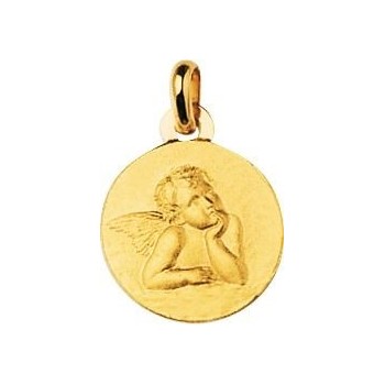 Médaille SACHA Ange or jaune 750 /°° diamètre 18 mm