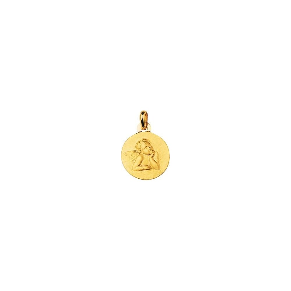 Médaille SACHA Ange or jaune 750 /°° diamètre 18 mm
