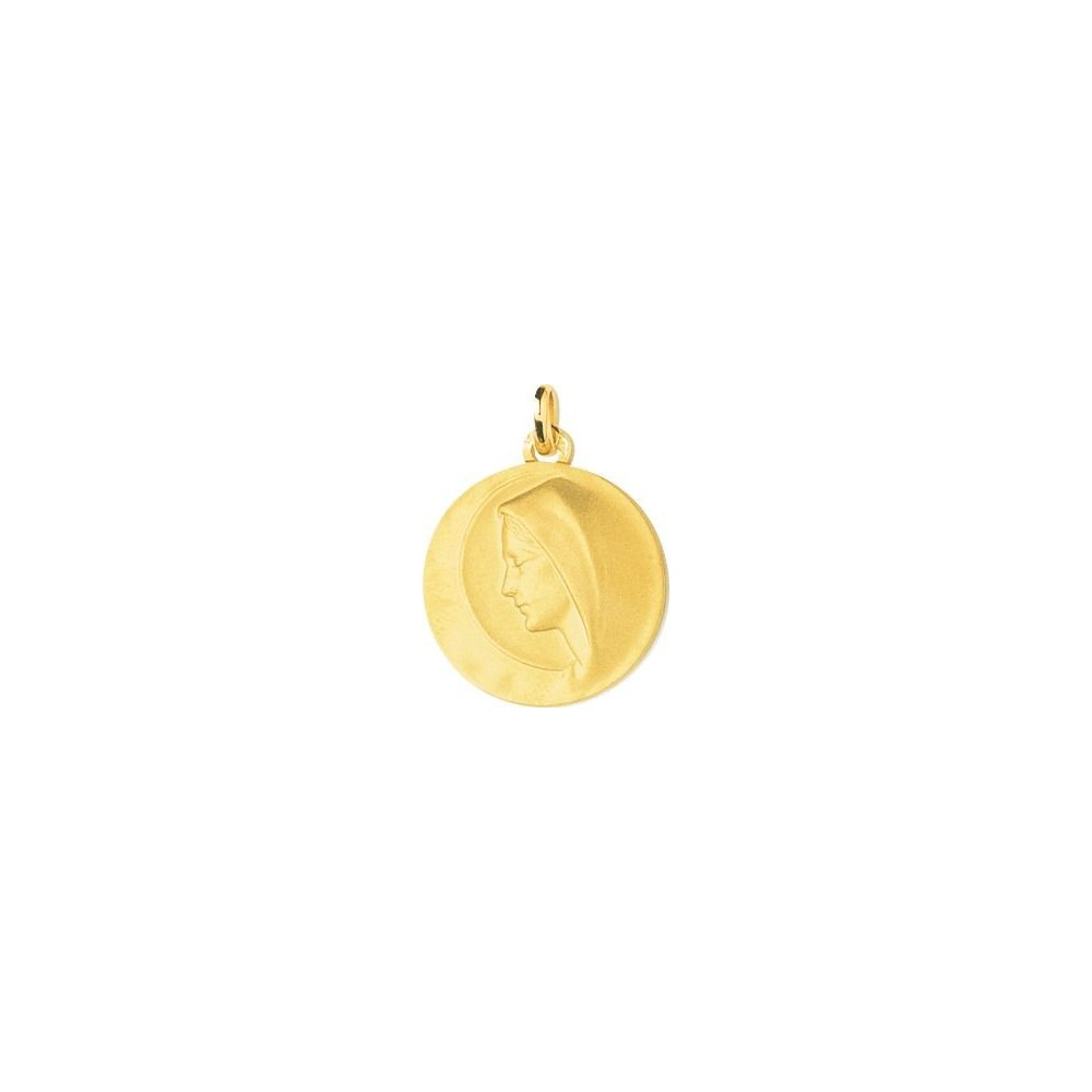 Médaille Vierge JEANNE or jaune 750 /°° diamètre 20 mm