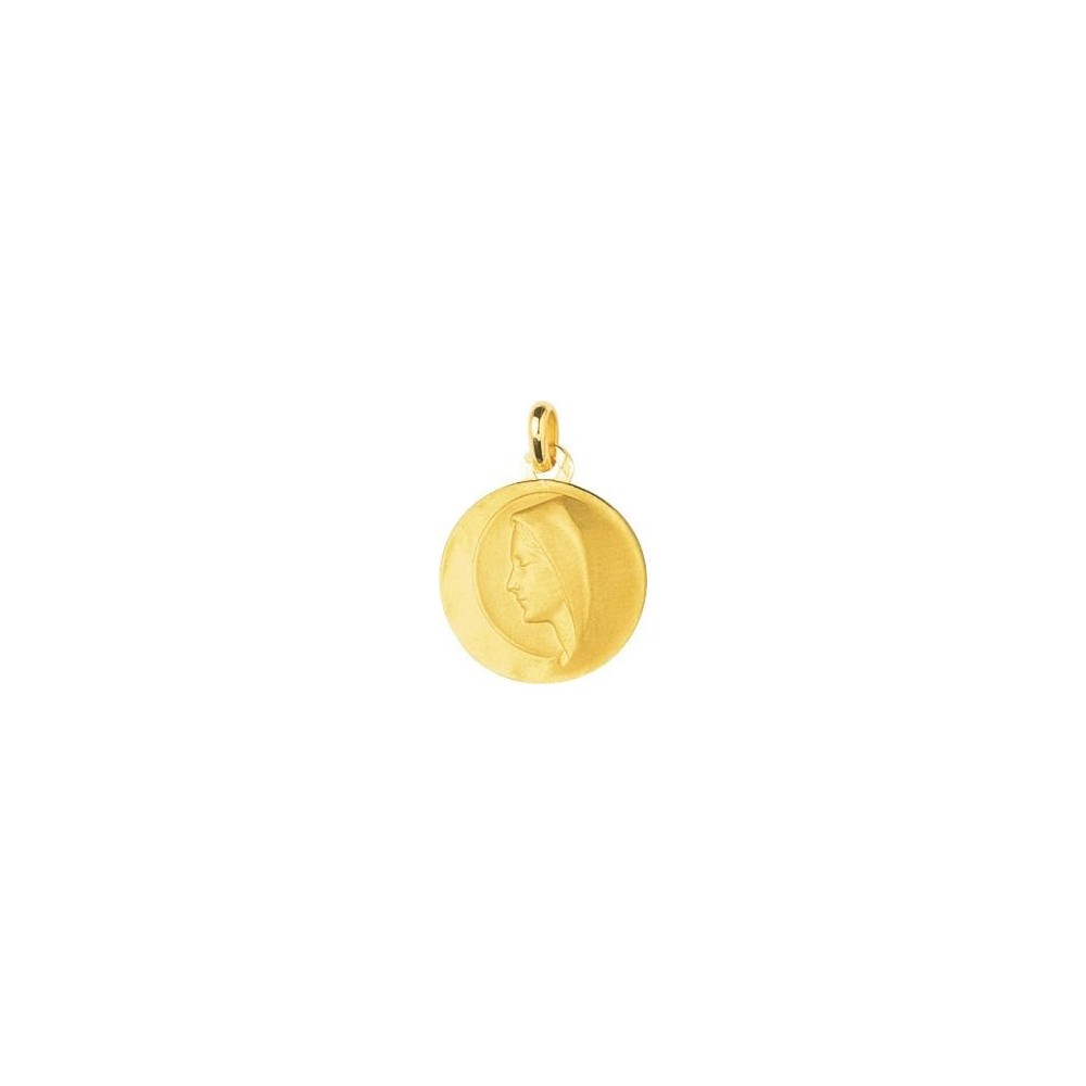 Médaille  Vierge JEANNE or jaune 750/°° diamètre 16 mm