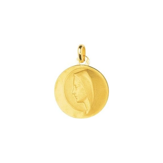 Médaille  Vierge JEANNE or jaune 750/°° diamètre 16 mm