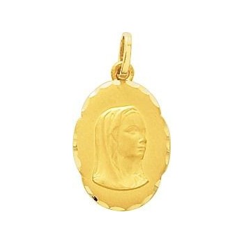 Médaille Vierge VERONIQUE  or jaune 750/°° dimensions  17 mm x  13 mm