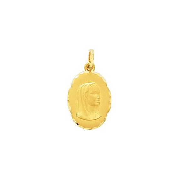 Médaille Vierge VERONIQUE  or jaune 750/°° dimensions  17 mm x  13 mm