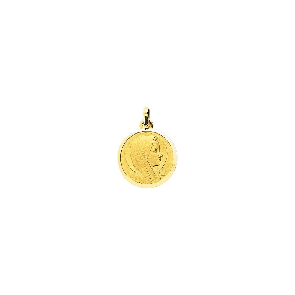 Médaille Vierge MARIE or jaune 750 /°° diamètre 18 mm