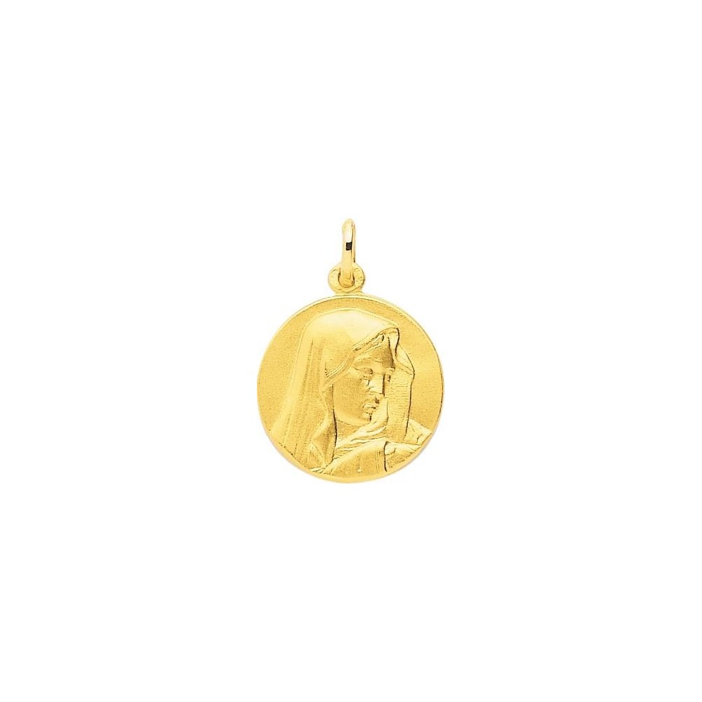 Médaille Vierge JOELLE  or jaune 750/°° diamètre 20 mm