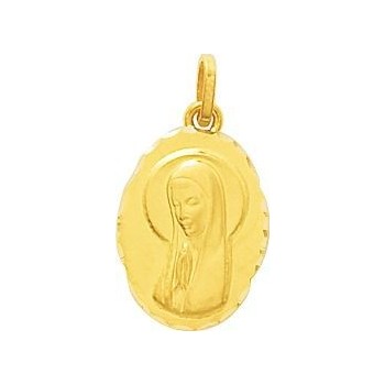 Médaille Vierge GHISLAINE or jaune 750/°° dimensions 18 mm x 12  mm