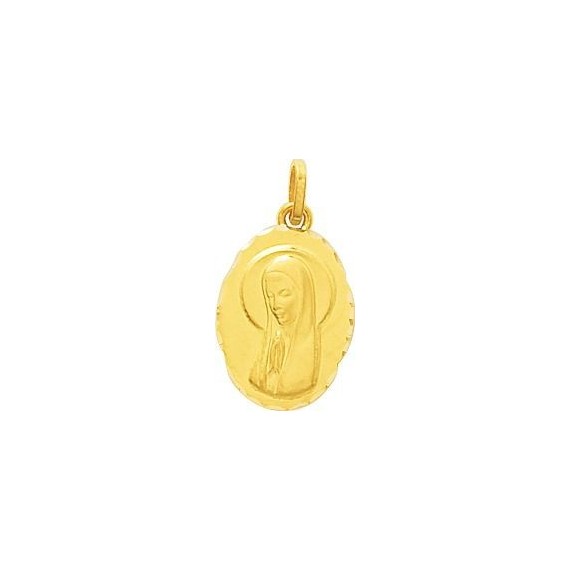 Médaille Vierge GHISLAINE or jaune 750/°° dimensions 18 mm x 12  mm