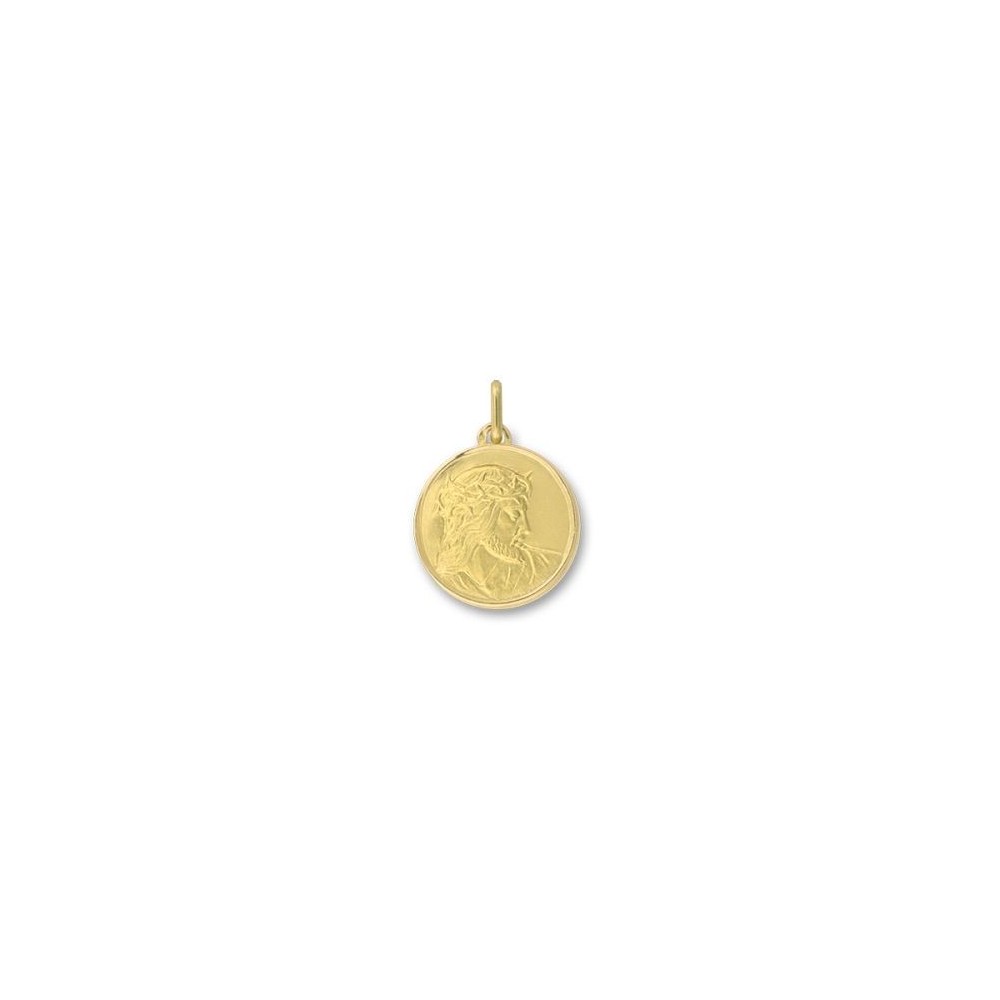 Médaille Christ ROLAND or jaune 750 /°° diamètre 18 mm