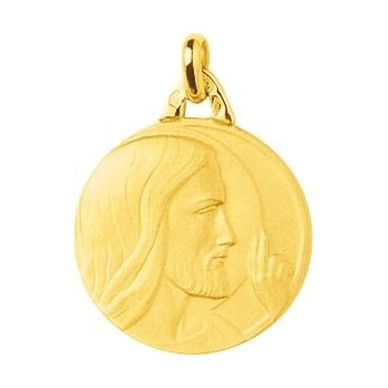 Médaille Christ CHARLES or jaune 750 /°° diamètre 18 mm