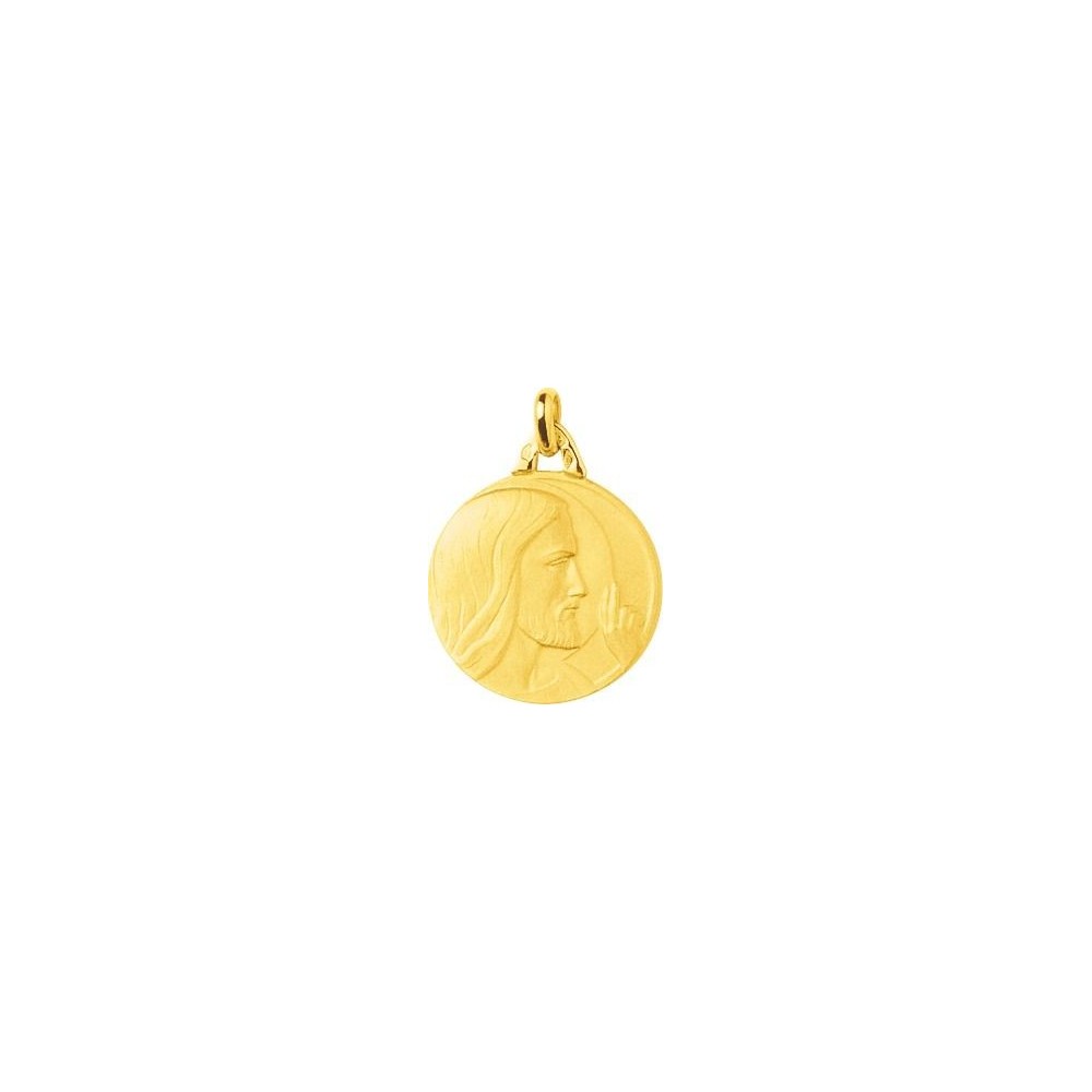 Médaille Christ CHARLES or jaune 750 /°° diamètre 18 mm