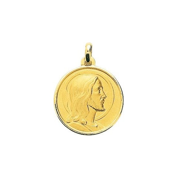 Médaille Christ ANTONIN or jaune 750 /°° diamètre 20 mm