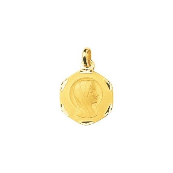 Médaille Vierge SEVERINE  or jaune 750 /°° diamètre 16 mm